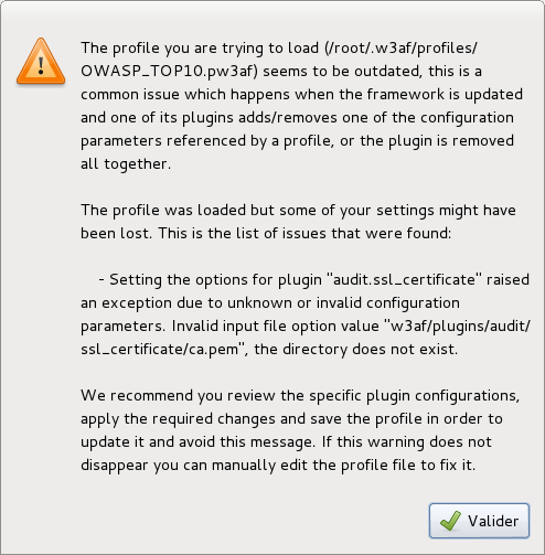 Profile error
